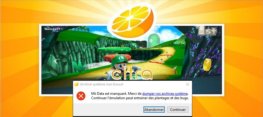 Comment résoudre le message d'erreur mii data manquant