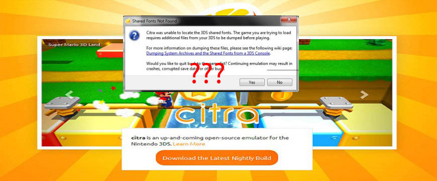 Comment résoudre le problème de shared font manquants avec Citra 3DS