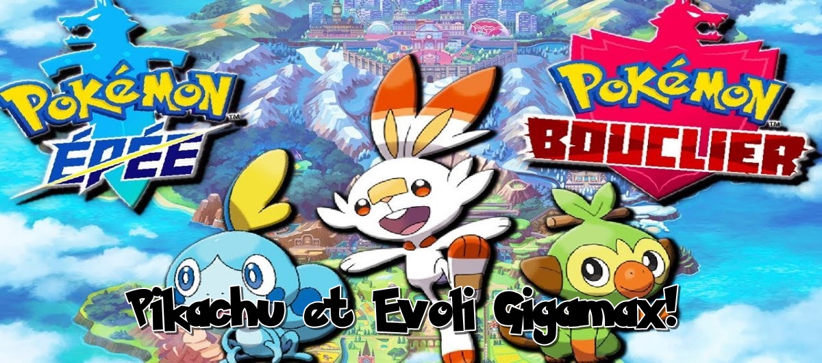 Pikachu et evoli en forme dynamax unique